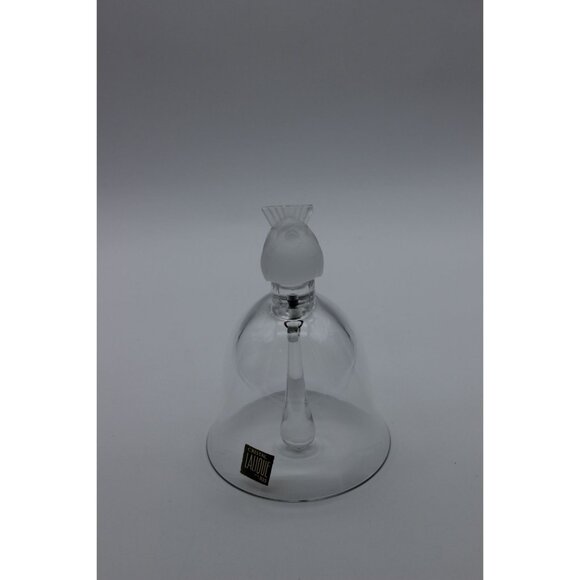 Lalique‎ France frosted sparrow finch crystal table dinner bell 5" FLAW - Picture 1 of 16